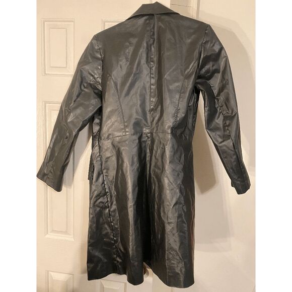 Compagnie Internationale Express Trench Black Classic Designer Jacket Sz 5/6 - Picture 5 of 10